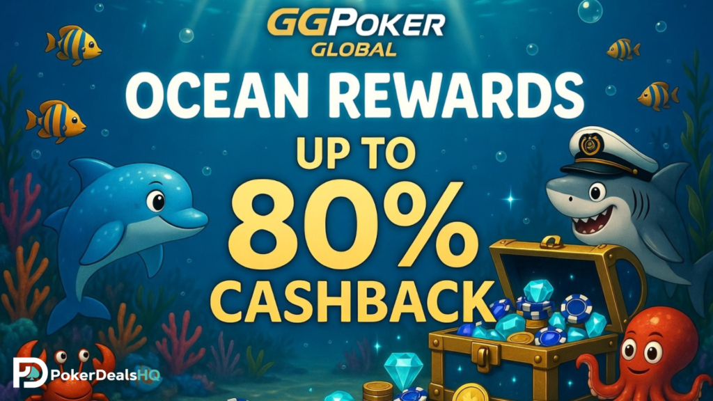 GGPoker Ocean Rewards cashback system offering up to 80% rakeback