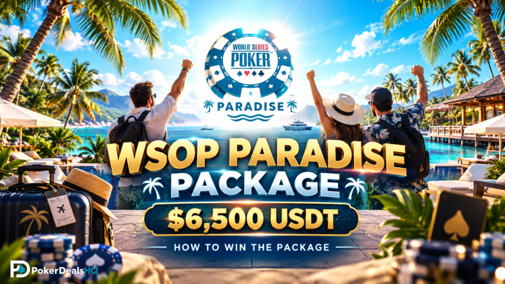 WSOP Paradise 2026 package worth 6,500 USDT